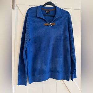 Massimo Dutti Blue Zip-Up Sweater with Toggle